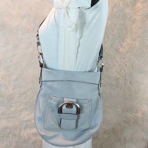 B. Markowsky Women's Grey Leather Crossbody Bag